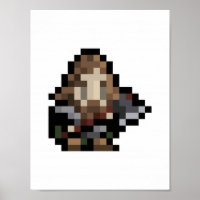 8-Bit-Zwerg 16x16 Pixel-Art-Poster