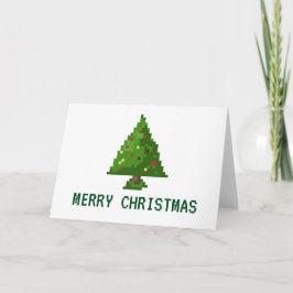 8-BitAussenseiter-Pixel-Weihnachtsfeiertags-Baum Feiertagskarte