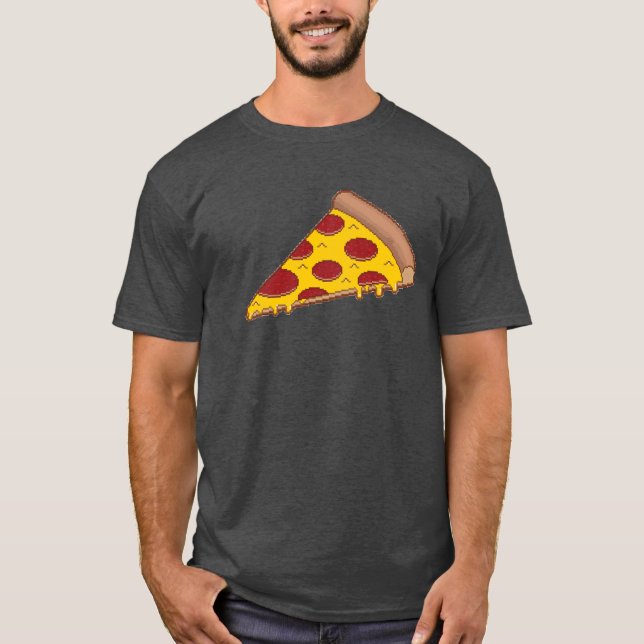 8-Bitpizza-Dunkelheits-T - Shirt (Vorderseite)