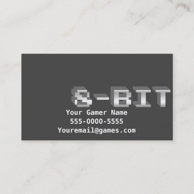 8-BitVideospielgamer-Visitenkarten Visitenkarte (Vorderseite)