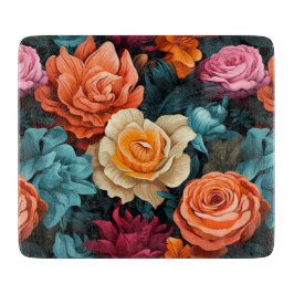 #8 Blumenmuster Schneidebrett