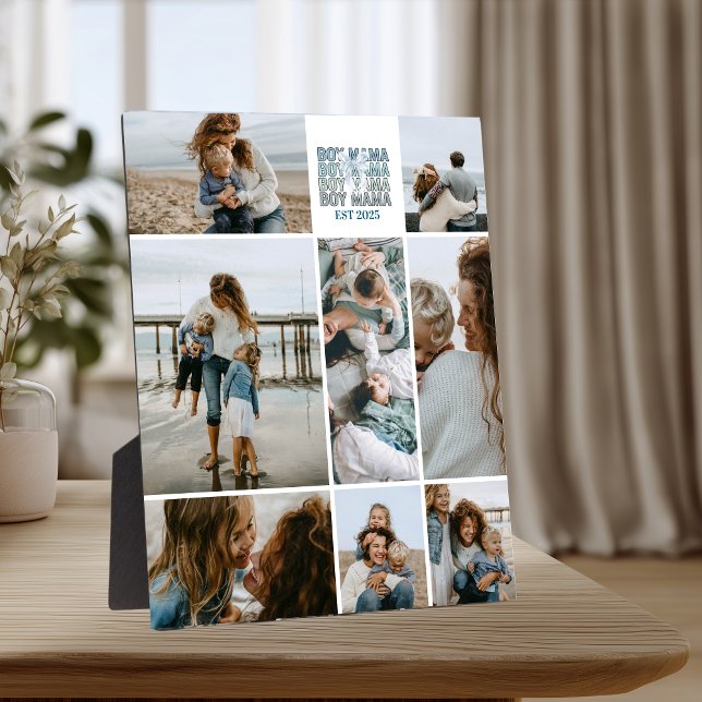 8 Boy Mama Custom Photo Collage Fotoplatte (Von Creator hochgeladen)
