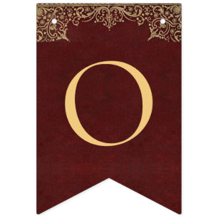 8 Briefe Roter Gold Gott segne Taufe Kommune Wimpelkette