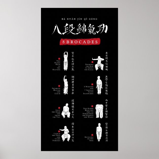 8 Brocades Ba Duan Jin QiGong Poster (Vorne)