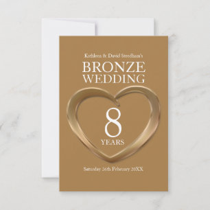 8. BronzeHochzeitstagherz-Antwortkarte RSVP Karte