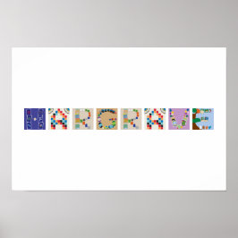 8 Buchstaben Name Board Game Alphabet Poster