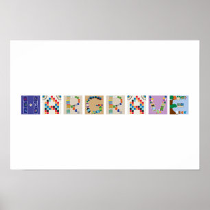 8 Buchstaben Name Board Game Alphabet Poster