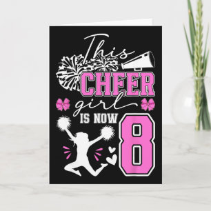 8. Cheer Geburtstagsfeier 8 Jahre alte Cheerleader Karte