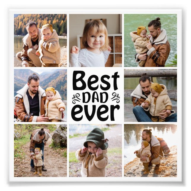 8 Collage photo Meilleur papa Élargissement photo (Devant)