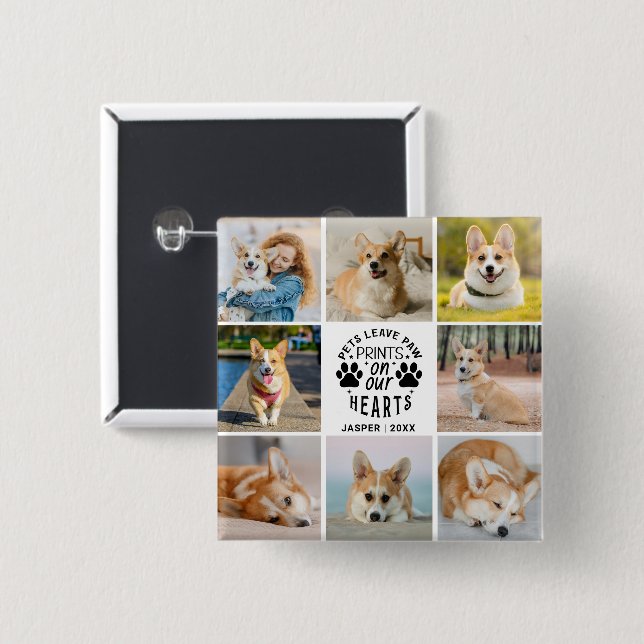 8 Erinnerung an die Fotocollage Button (Vorne & Hinten)