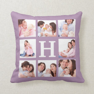 8 Familien-Fotos mit riesigem Monogramm wählen Kissen