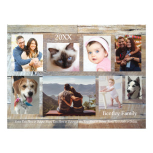 8 Familienfotos, Holzkorn, DIY Name & Jahr Fotodruck