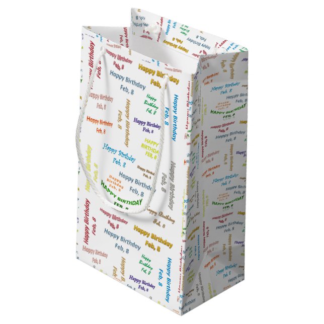 8. Februar Kleine Geschenktüte (Rückseite Schrägansicht)