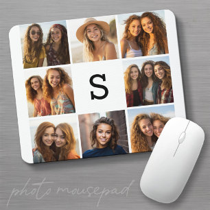 8 Foto-Collage Benutzerdefiniertes Monogramm Schwa Mousepad