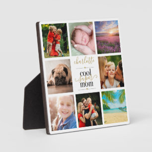 8 Foto-Collage Cool Super Mama Personalisiert Fotoplatte