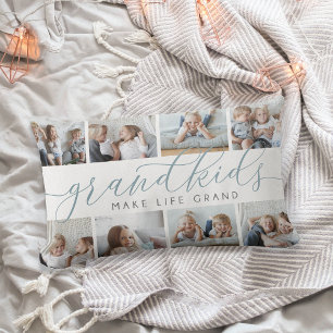 8 Foto Collage Grandkids machen Leben groß Lendenkissen