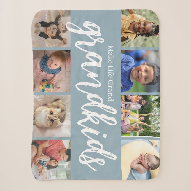 8 Foto Collage Grandkids Sherpadecke (Vorderseite)