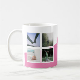 8 Foto Collage Instagramm Mit Monogramm rosa Kaffeetasse