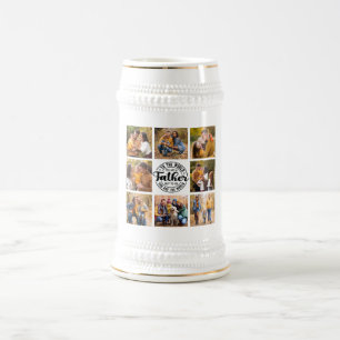 8 Foto Collage Jeden Anlaß World's Best Vater Bierglas