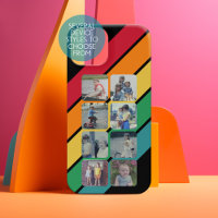 8 Foto Collage mit Retro-70er inspirierte Streifen