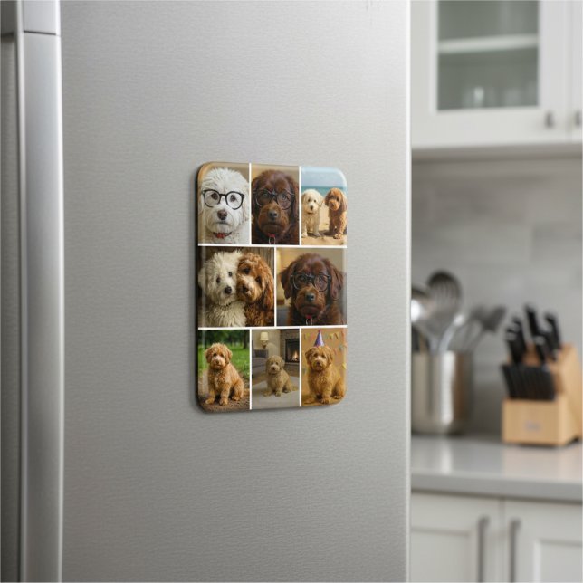8 Foto-Collage Personalisiert Benutzerdefiniert Magnet (8 Photo Collage Personalized Custom Magnet by Ricaso. Upload your photographs - memories and gifts)
