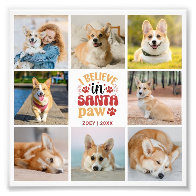 8 Foto Collage Pet Santa Paws Foto Erweiterung (Vorne)