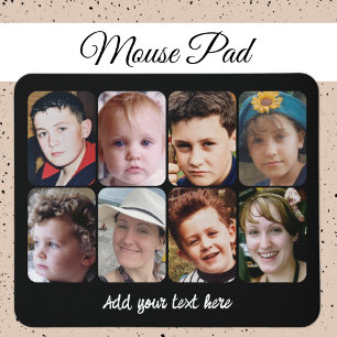 8-Foto-Collage schwarz weiß Mousepad