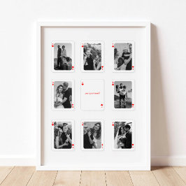 8 Foto-Collage Wie Glücklich Sind Wir Spielkarten Poster