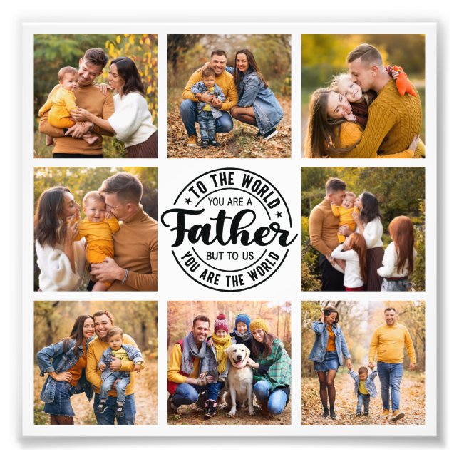 8 Foto Collage World's Best Vater Foto Erweiterung (Vorne)