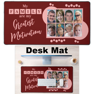 8 Foto Familienmotivation bordeauxrot Schreibtischunterlage