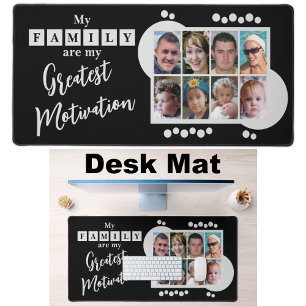 8 Foto Familienmotivation grau schwarz Schreibtischunterlage