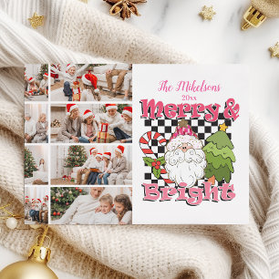 8 Foto Kariert Frohe und strahlende Weihnachten