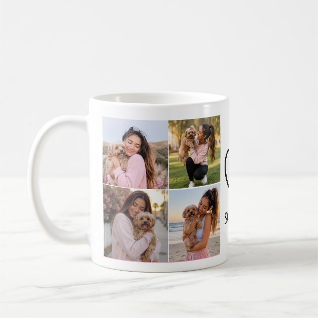 8 Foto Personalisierter Name Hund Kaffeetasse (Links)