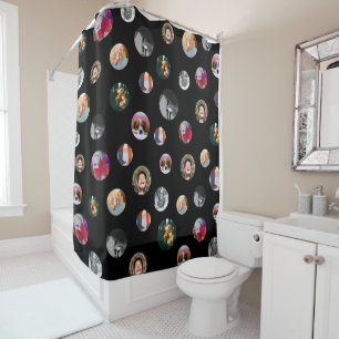 8 Foto polka dot Template Black Shower Vorhang