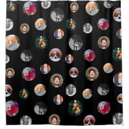 8 Foto polka dot Template Black Shower Vorhang