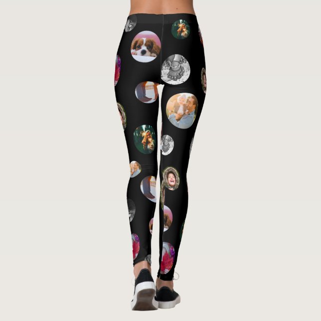 8 Foto polka dot Template Circles Black Übungen Leggings (Rückseite)