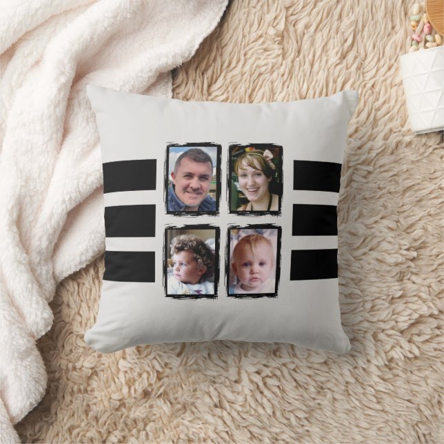 8 Foto Streifen schwarz beidseitig Kissen (Decke)