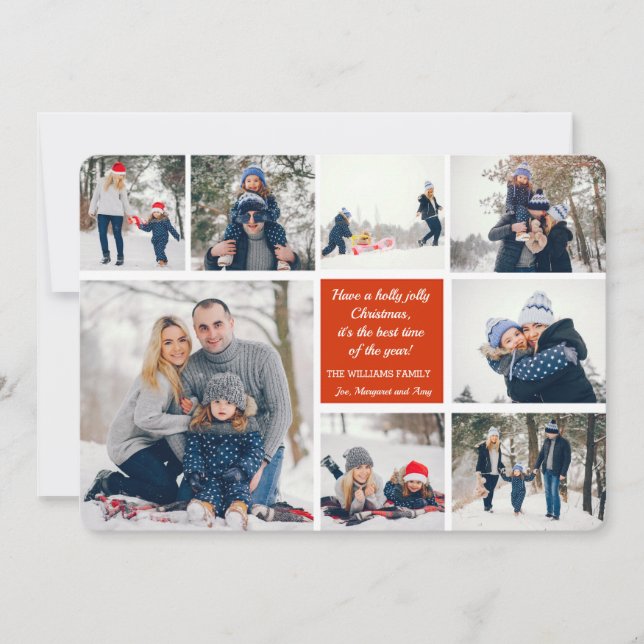 8 Foto Weihnachtskarte Einladung (Vorderseite)