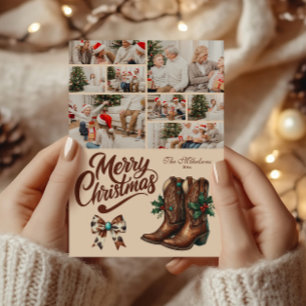 8 Foto Western-Schleife & Stiefel Weihnachten