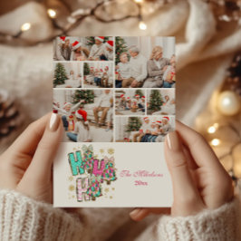 8 Foto Whimsical Ho Ho Weihnachtsfamilie Feiertagskarte