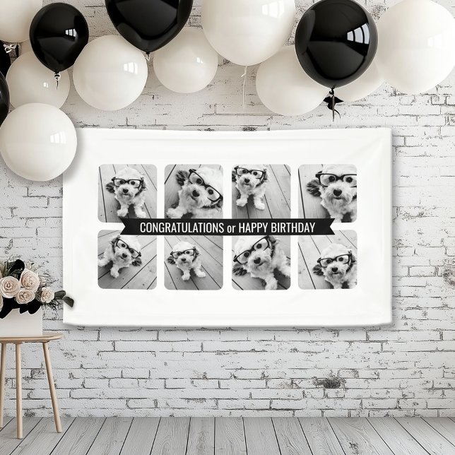 8 FotoCollage - Benutzerdefinierte Textleiste - Sc Banner (Custom Birthday Banner)