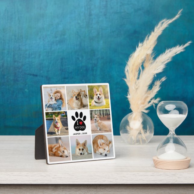 8 FotoCollage I Liebe Meine Dog Paw Print Fotoplatte (InSitu)
