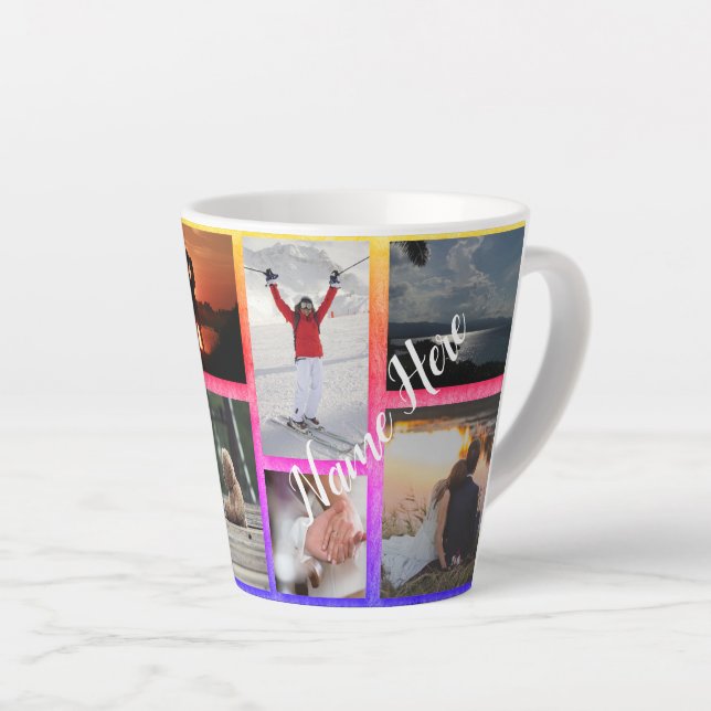 8 FotoCollage Personalisiert kleine Tasse (Rechte Ecke)