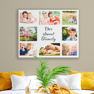 8 FotoCollage Unsere süße Familie Leinwanddruck