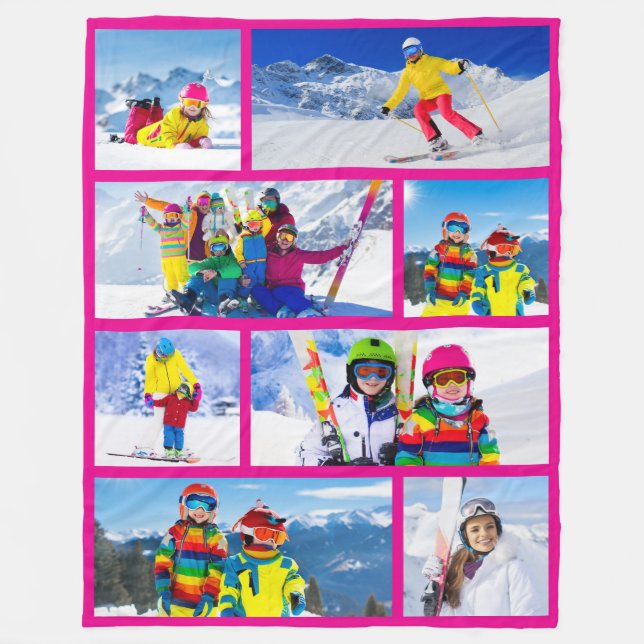 8 Fotomaterial in gemischter Größe (Hot Pink) Fleecedecke (Vorderseite)