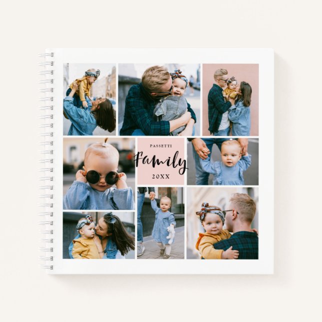 8 Fotomaterial Moderne Familie Personalisiert | Bl Notizbuch (Vorderseite)