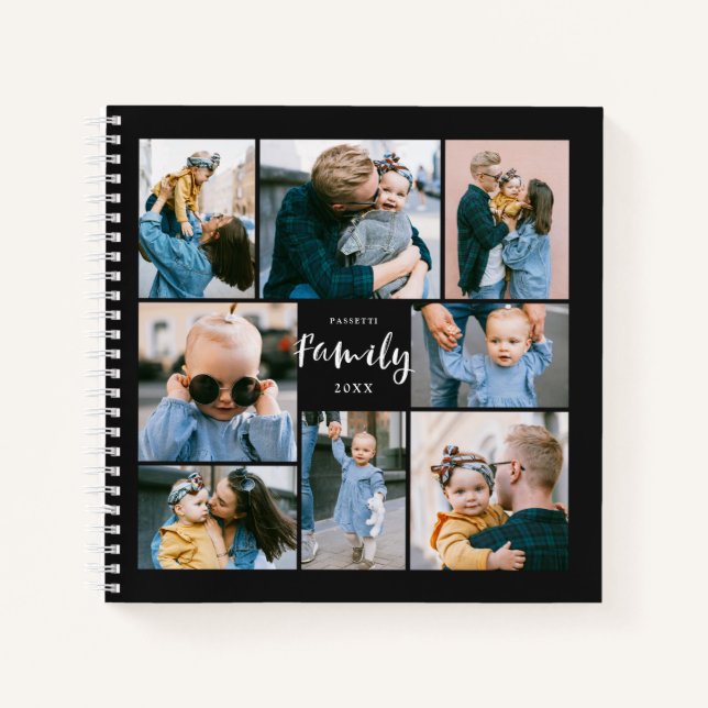 8 Fotomaterial Moderne Familie Personalisiert | Sc Notizbuch (Vorderseite)