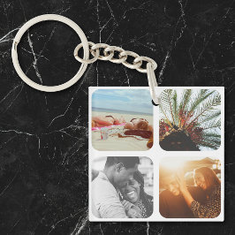 8 Fotomodell Doppelseitiges, abgerundetes weißes G Schlüsselanhänger