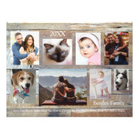 8 Fotos, Holzkörner, Name und Jahr der DIY-Familie