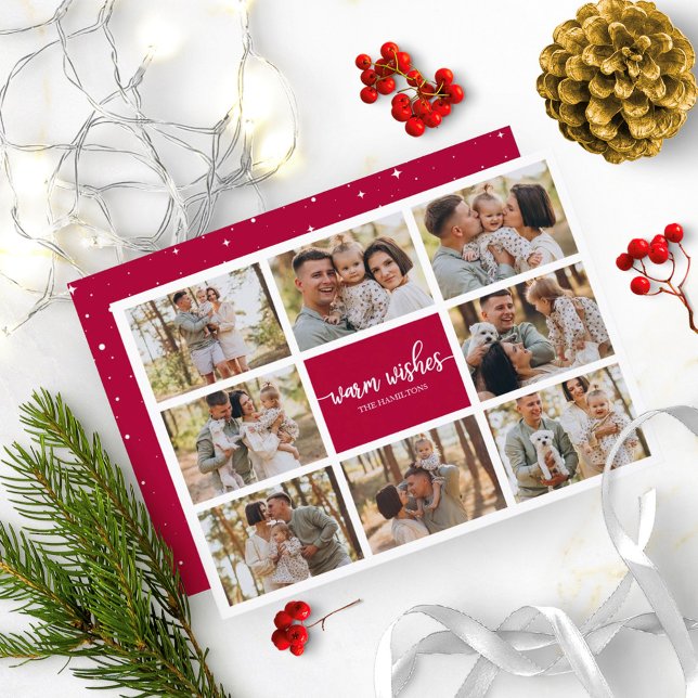 8 Fotos Warm wünscht Moderne Collage Weihnachten Einladung (Von Creator hochgeladen)